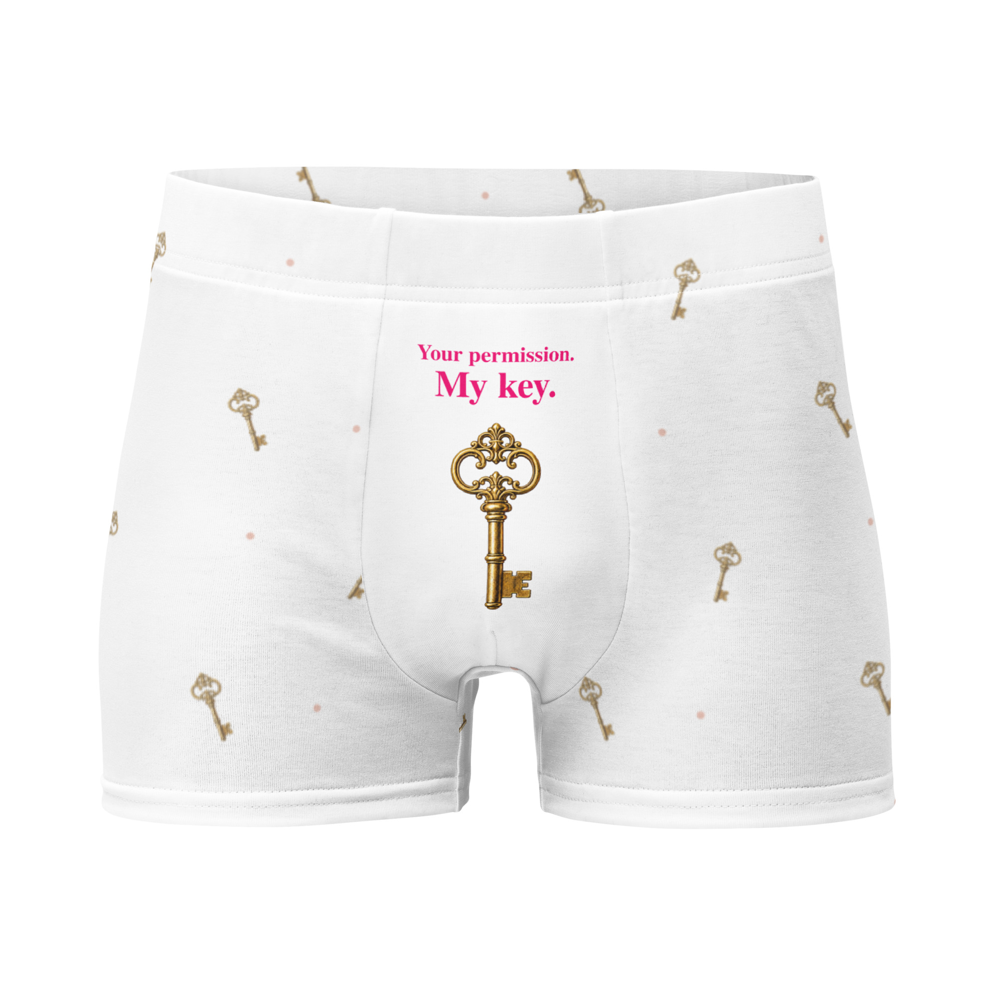 Your permission. My key. — Front